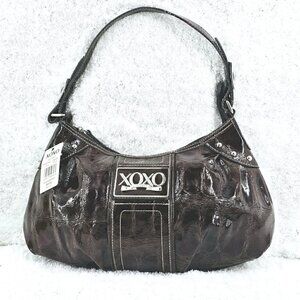 XOXO Croco Embossed Faux Patent Leather Shoulder Bag